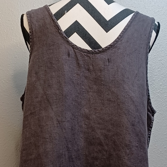 Cynthia Ashby Lagenlook Boho 100% Linen Sz L Tunic Tank - Picture 8 of 13